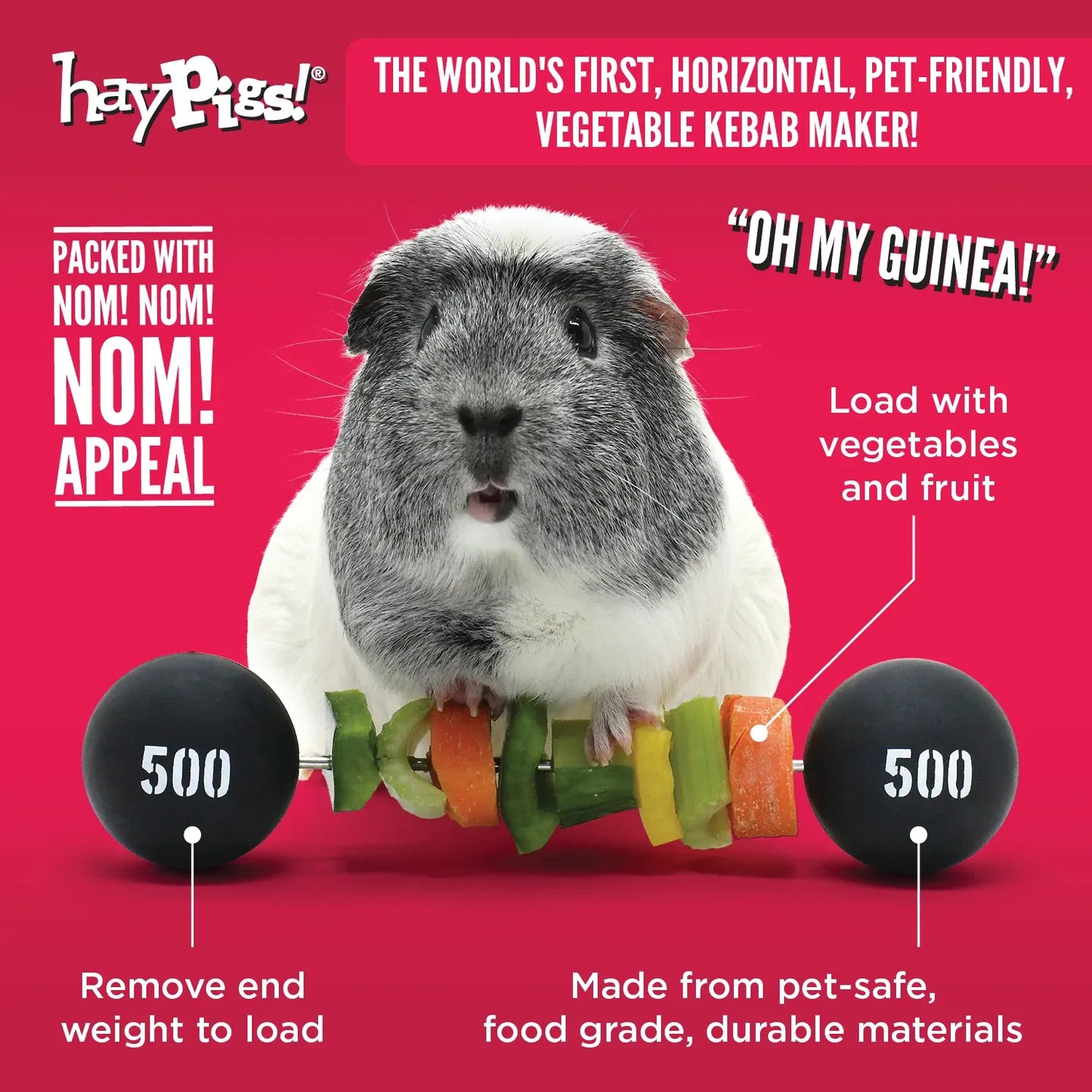 Haypigs Piggy Weightlifter Vegetable Kebab Maker