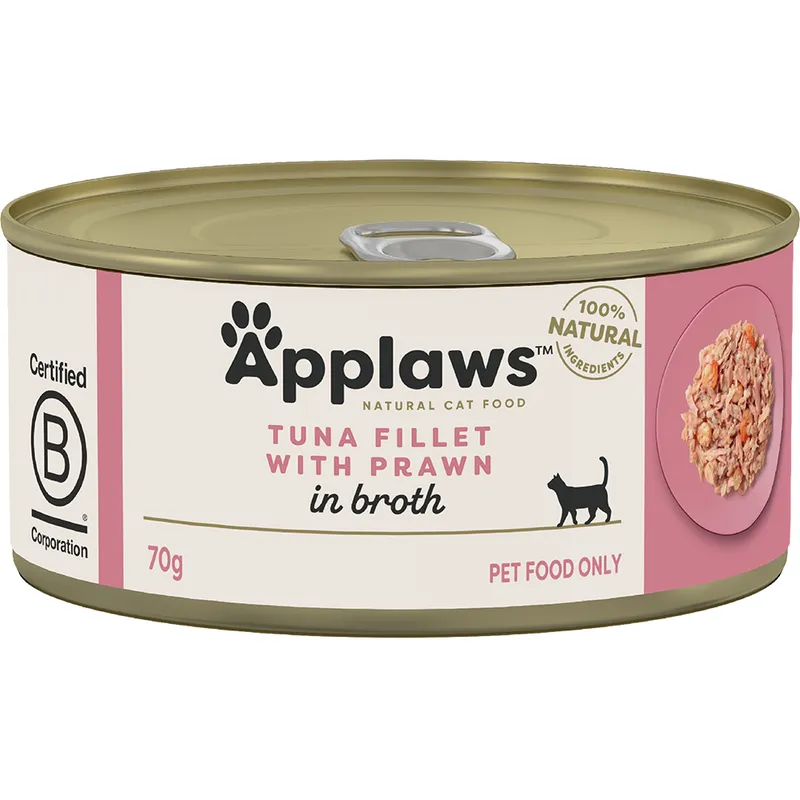 Applaws Cat Tin Tuna and Prawn 70g x 24 Pack