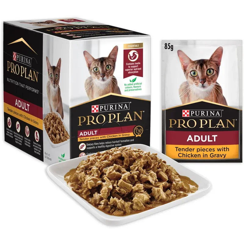 Pro Plan Adult Cat Chicken Pouches 85g 12 Pack