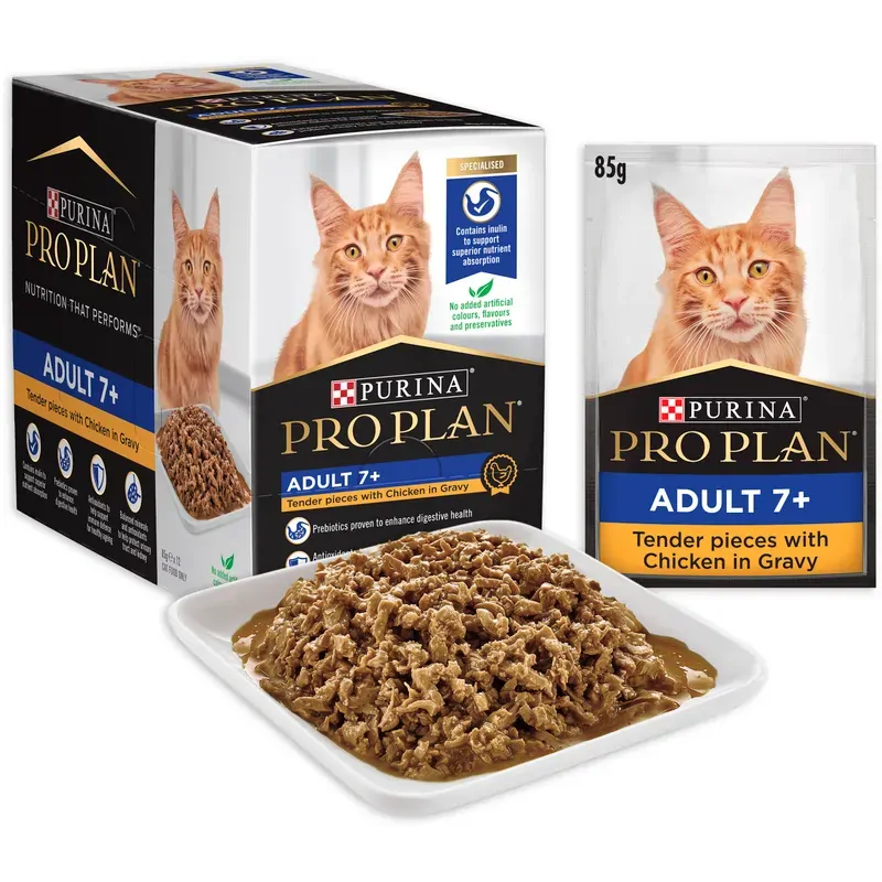 Pro Plan Senior 7+ Cat Chicken Pouch 85G 12Pk (Om12)