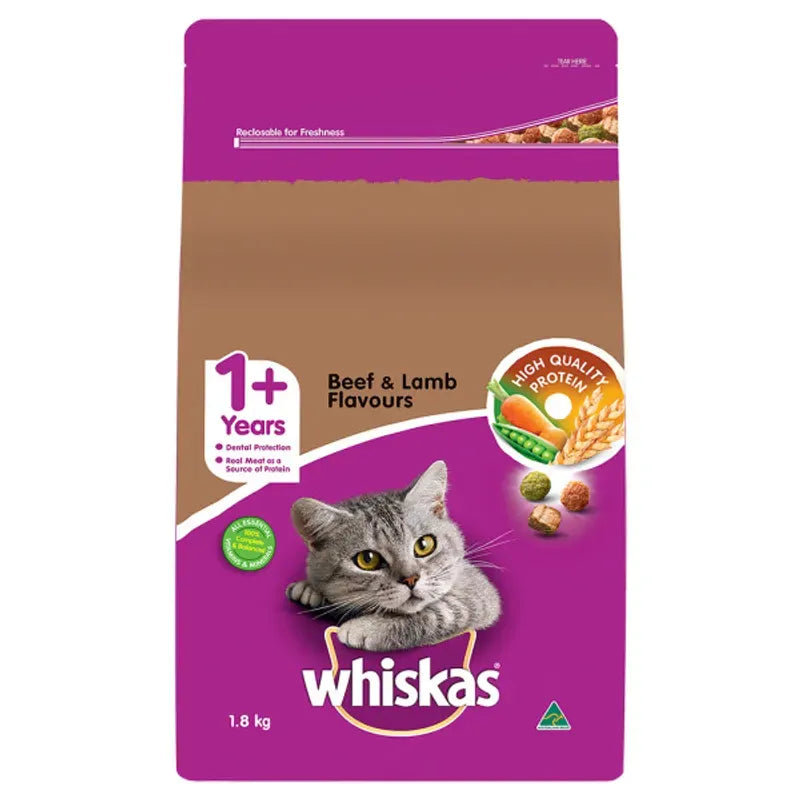 Whiskas Dry Adult Beef And Lamb 1.8Kg