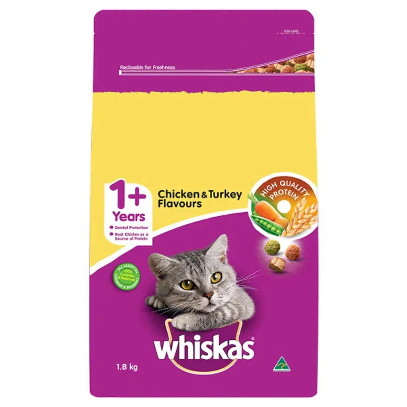 Whiskas Dry Adult Chicken And Turkey 1.8Kg