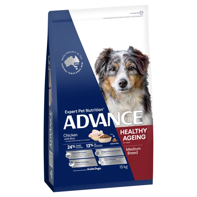 Advance Dog Med Brd Hlthy Ageing Chkn Rice 15Kg