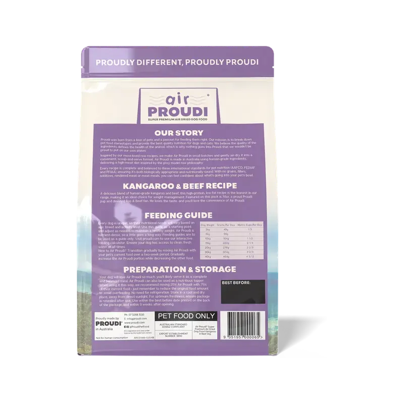 Airproudi Premium Air-Dried Dog Food Kangaroo & Beef 400G