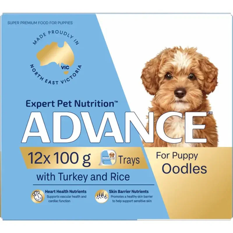 Advance Oodles Puppy Wet Dog Food Turkey 100g Trays 12 Pack