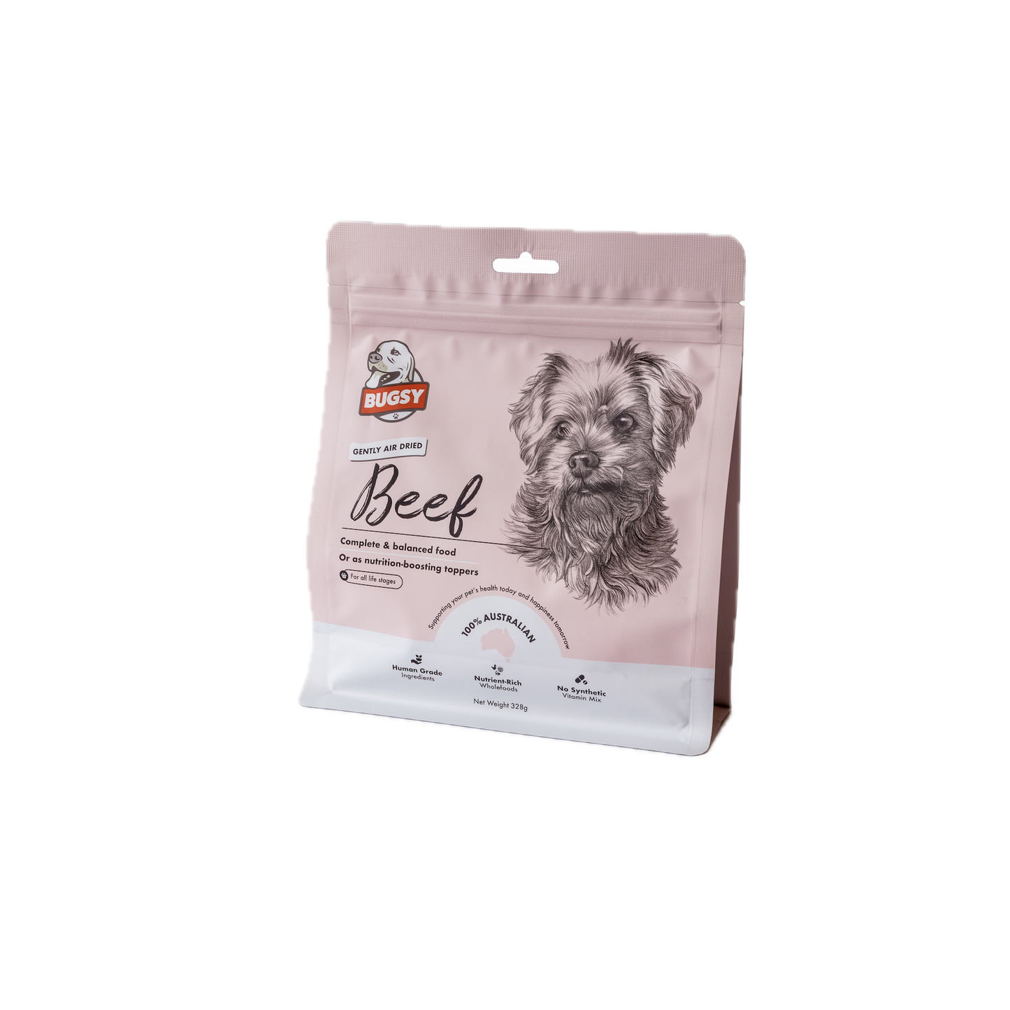 Bugsys Air-Dried Complete Diet For Dogs Beef 328G