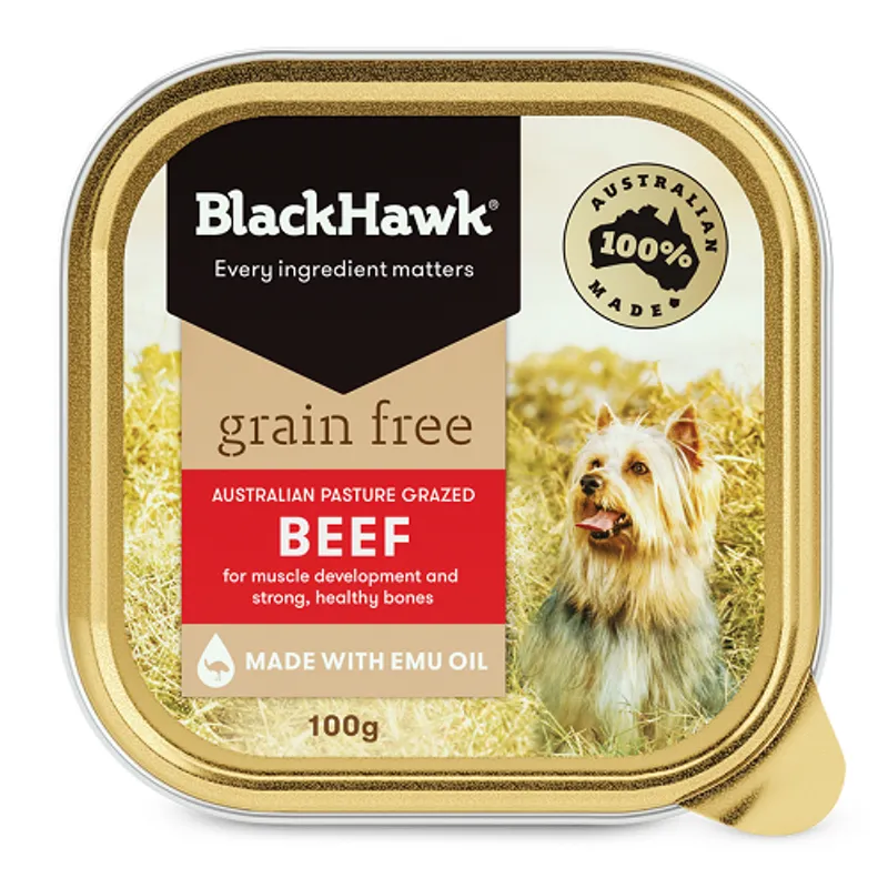 Black Hawk Grain Free Beef 100G 9Pk (Om9)