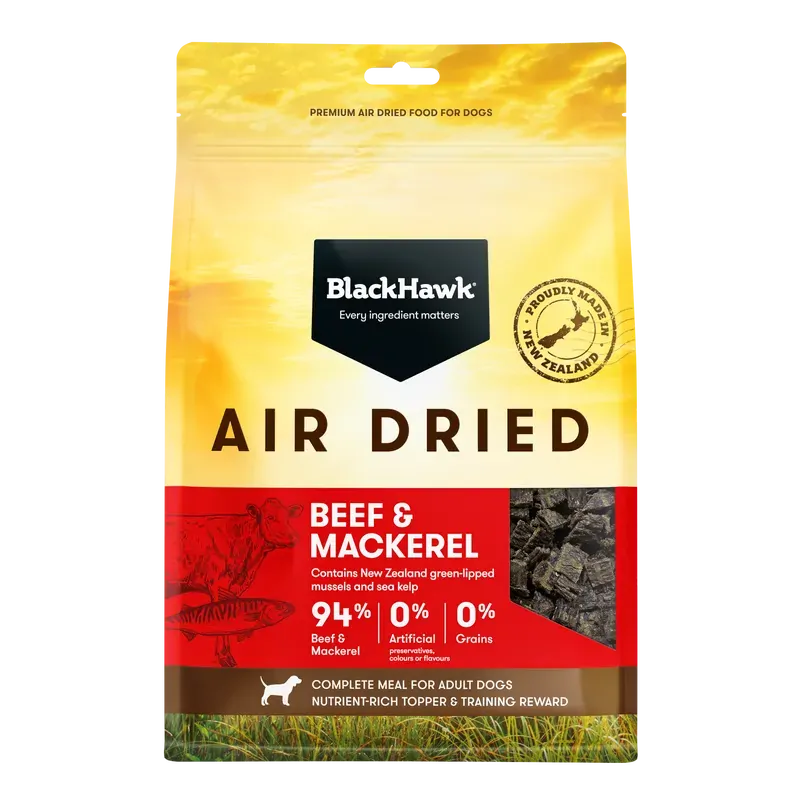 Black Hawk Air Dried Beef and Mackerel Dog Food 450g