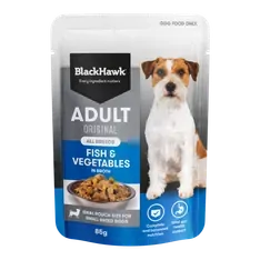 Black Hawk Original Adult Fish and Vegetables Wet Dog Food 85g x 12 Pack