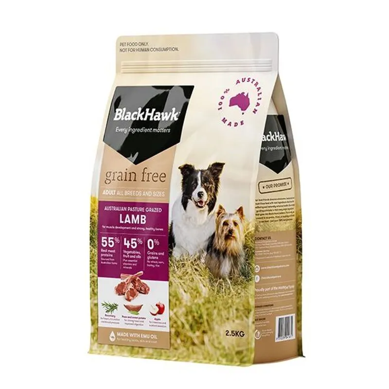 Black Hawk Grain Free Adult Lamb Dry Dog Food 2.5kg