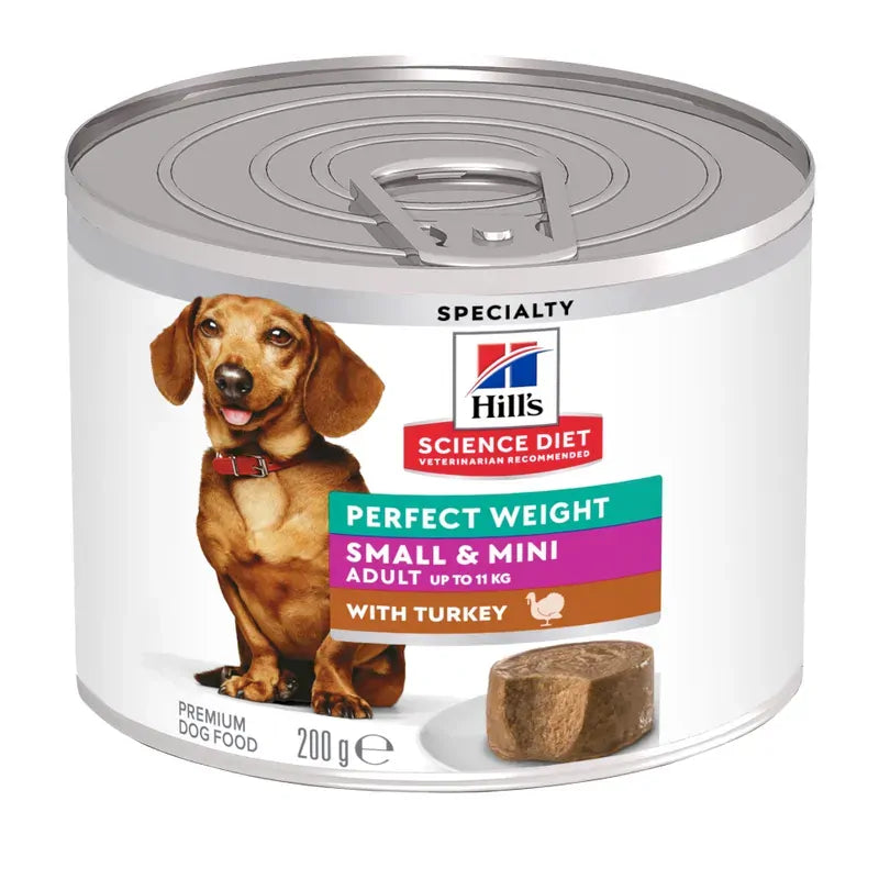 Hills Science Diet Perfect Weight Small and Mini Turkey Wet Dog Food 200g x 12 Pack