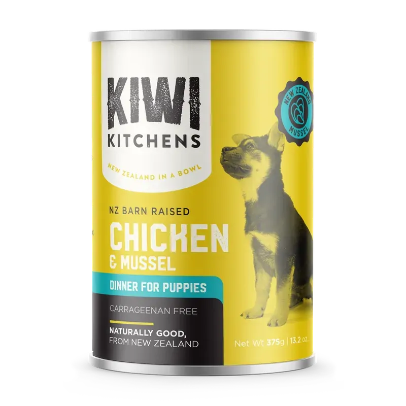 Kiwi Kitchens Puppy Chicken & Mussel 375G 9Pk(Om9)