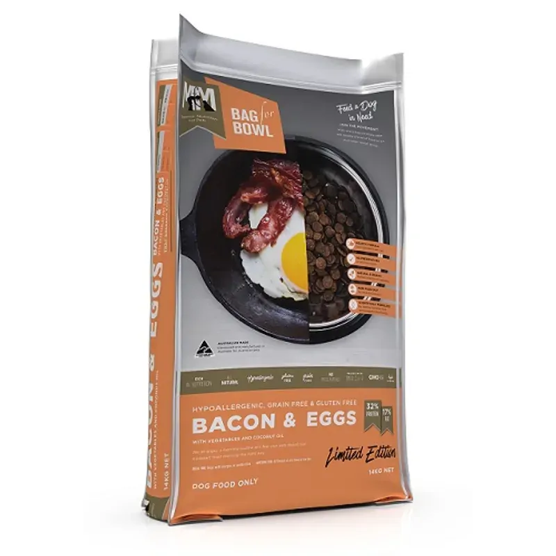 Meals for Mutts Grain Free Bacon and Eggs Dry Dog Food 14kg