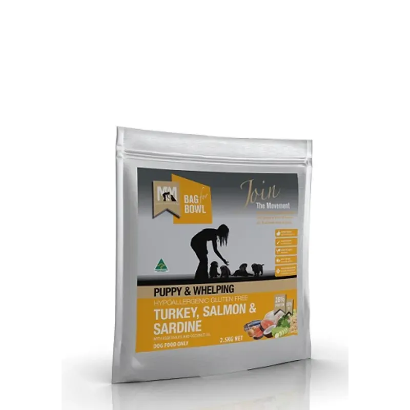Meals for Mutts Puppy Turkey Salmon and Sardine Dry Dog Food 2.5kg