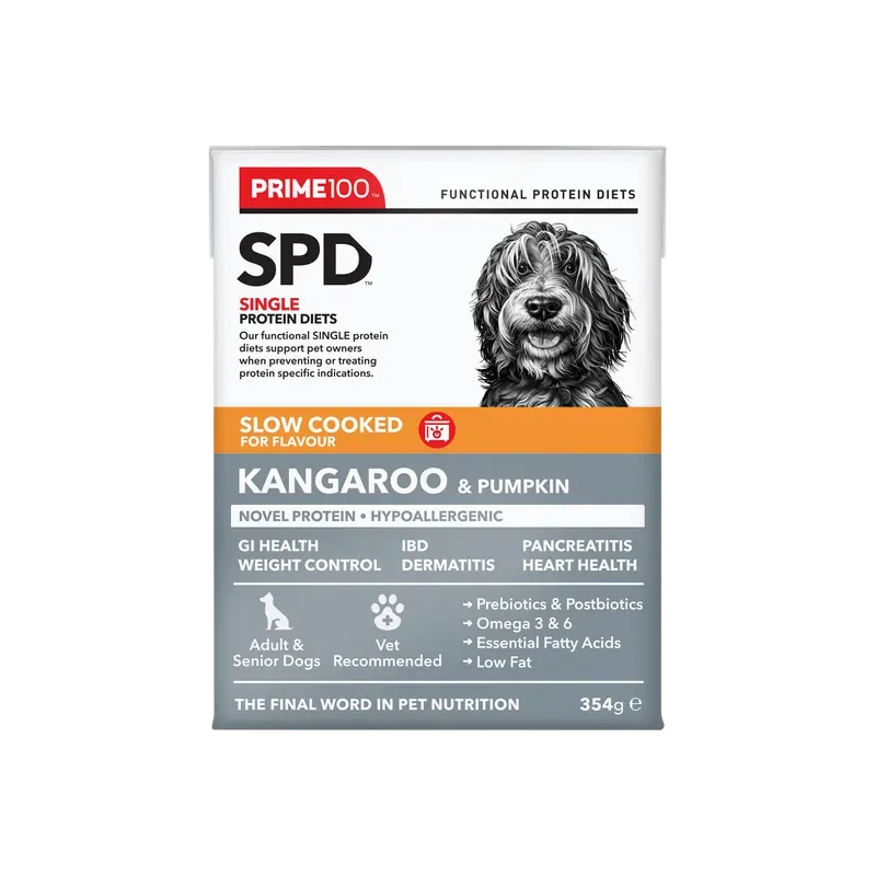 Prime100 SPD Slow Cooked Kangaroo and Pumpkin Wet Dog Food 354g x 12 Pack