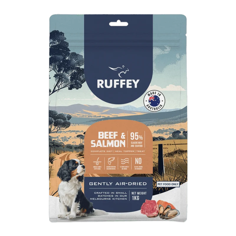 Ruffey Air Dried Dog Food Beef & Salmon 1kg