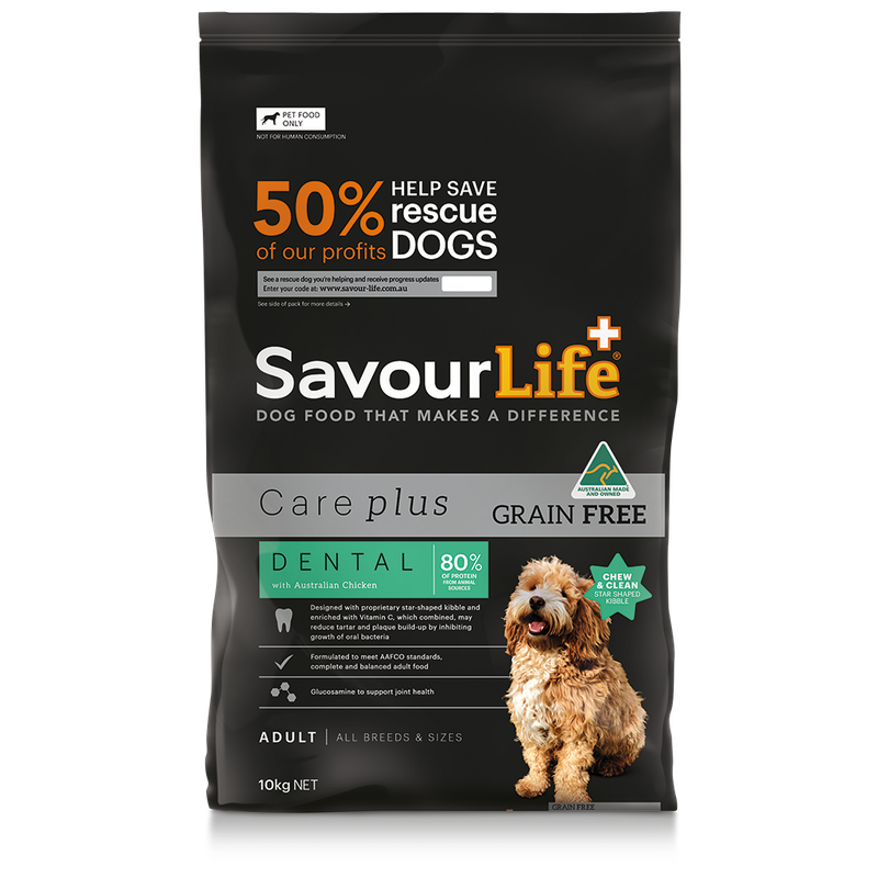 SavourLife Grain Free Care Plus Dental Adult Chicken Dry Dog Food 10kg