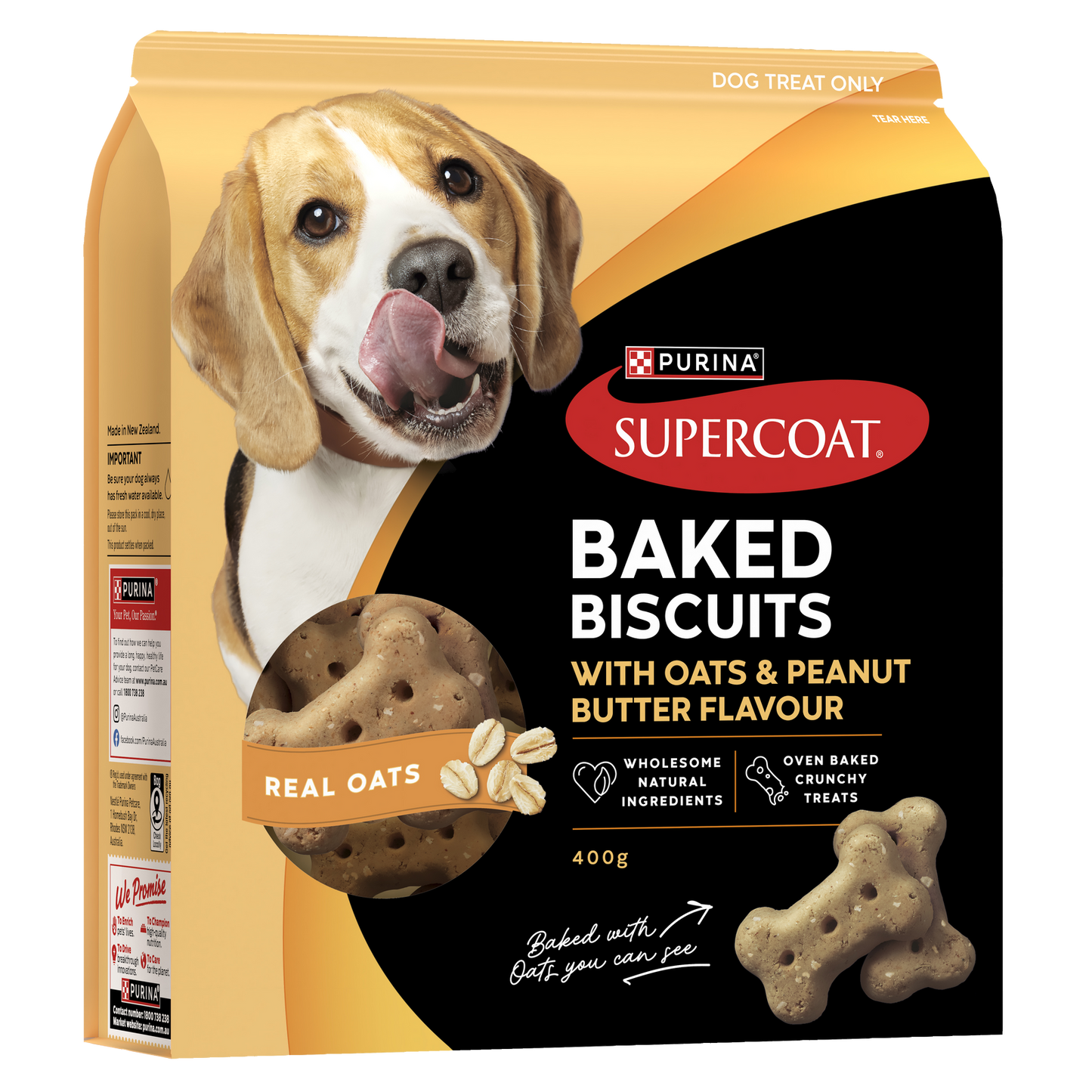 Supercoat Baked Biscuits Peanut Butter & Oats 400g