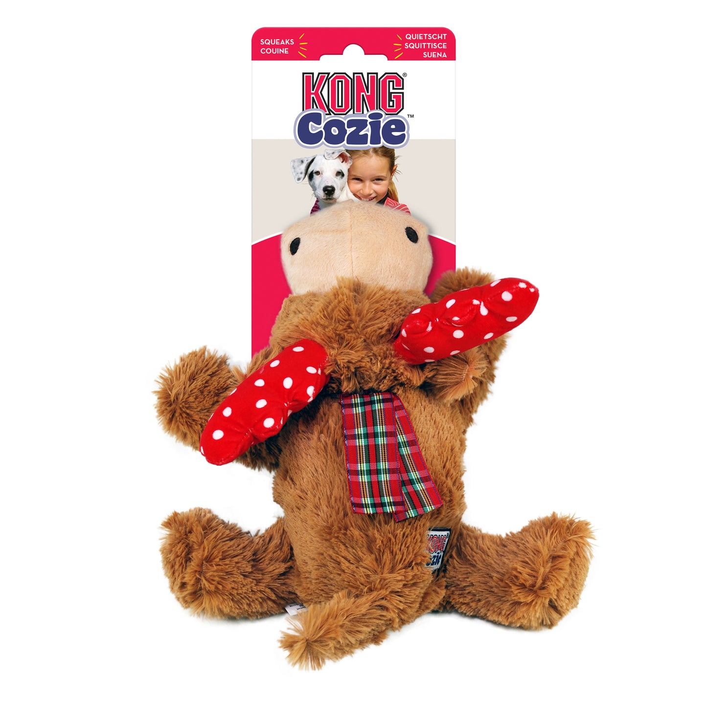 Kong Holiday Cozie Christmas Squeaker Dog Toy - Reindeer
