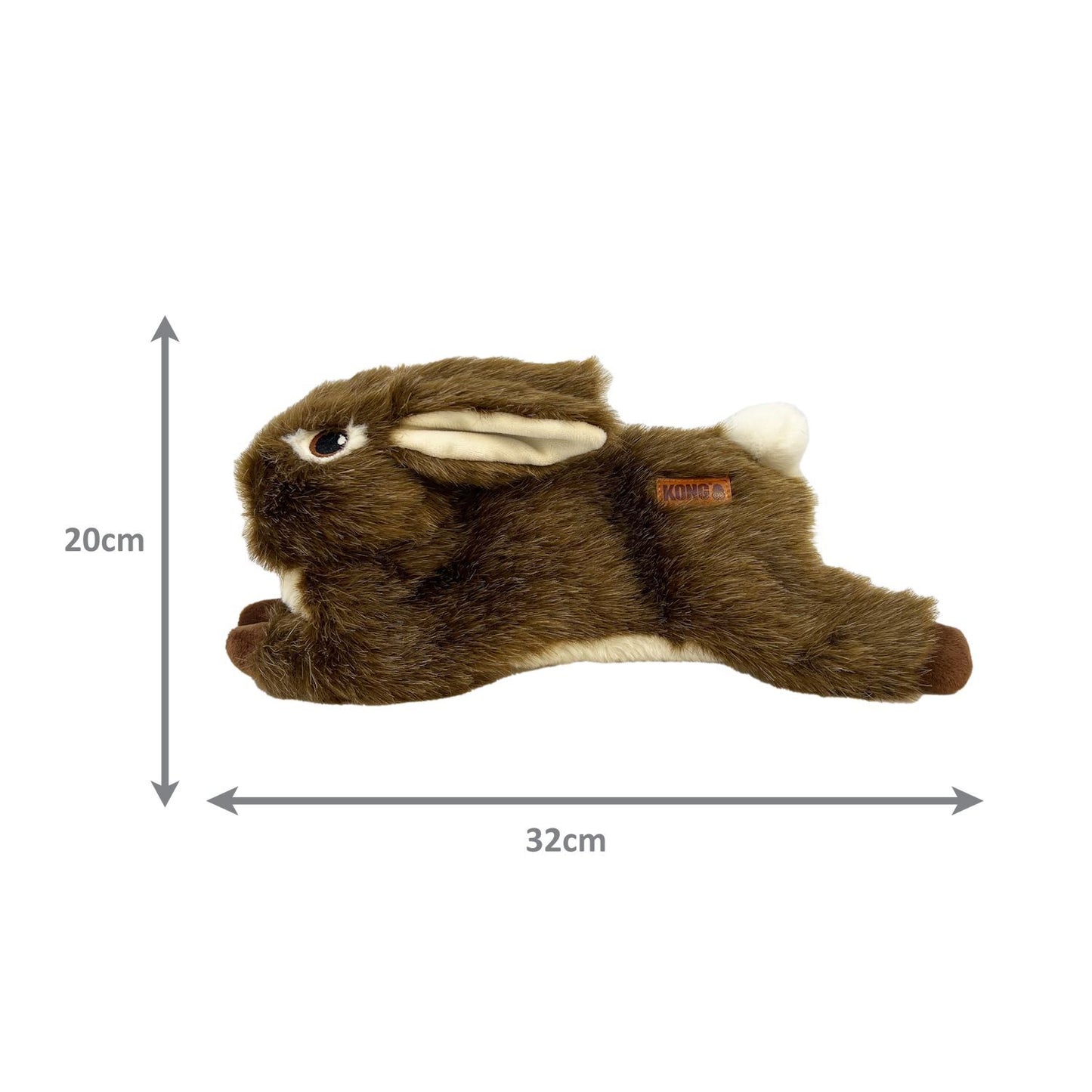 KONG Wild Low Stuffing Floppy Squeaker Dog Toy - Rabbit