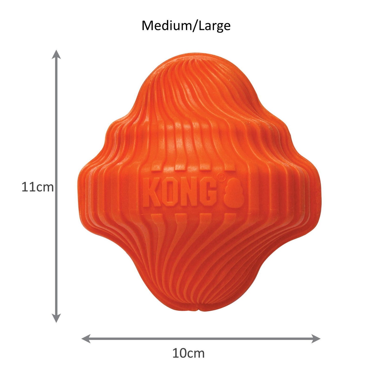 3 x KONG Squeezz Orbitz Spin Top Squeaker Dog Toy - Asst Colours - S/M