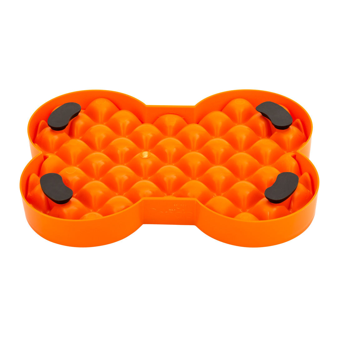 SloDog No Gulp Bone-Shaped Slow Food Bowl for Dogs - Small Turquoise