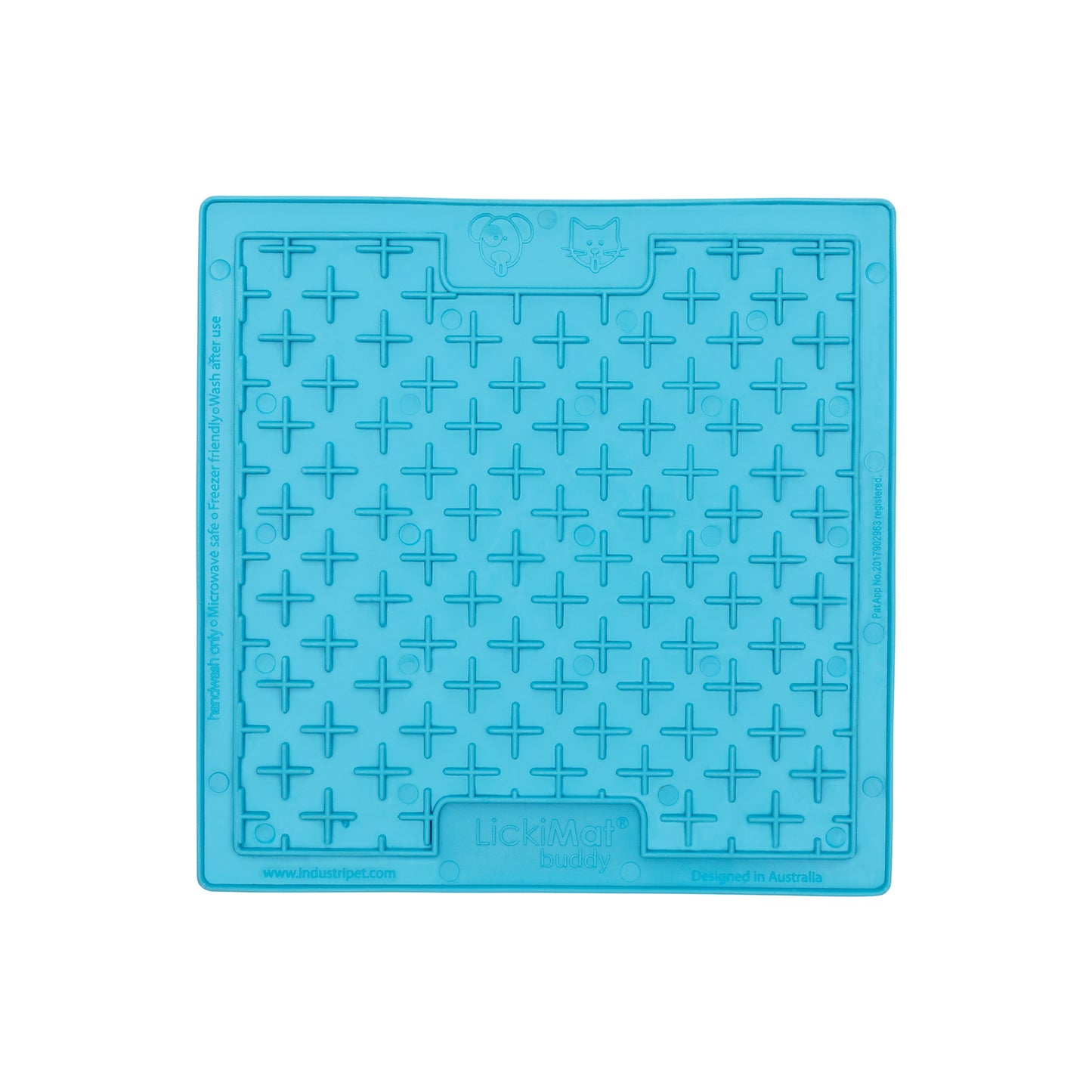 Lickimat Buddy Original Slow Food Anti-Anxiety Licking Mat for Cats - Blue