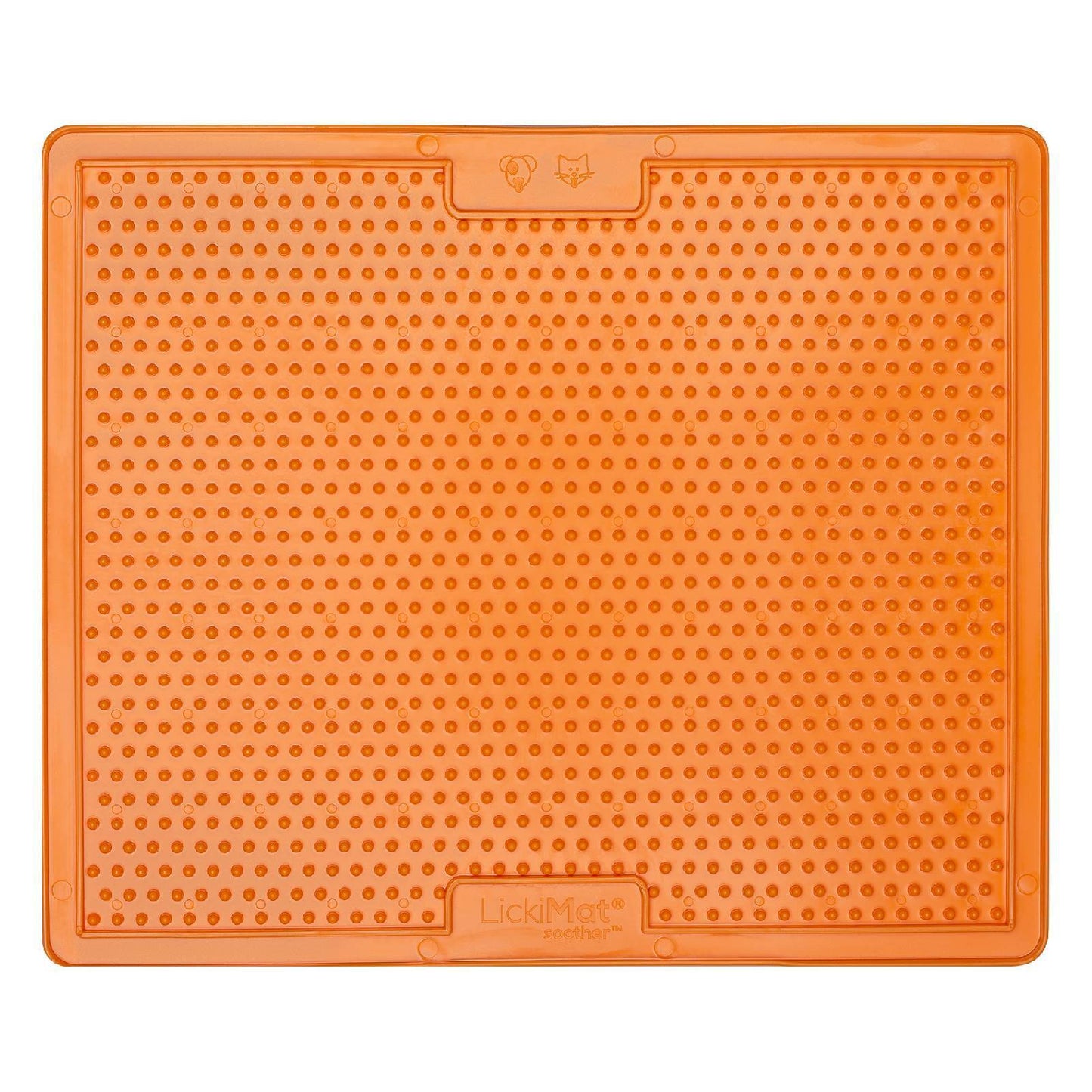 Lickimat Soother Original Slow Food Licking Mat for Cats & Dogs New Style Large - Orange