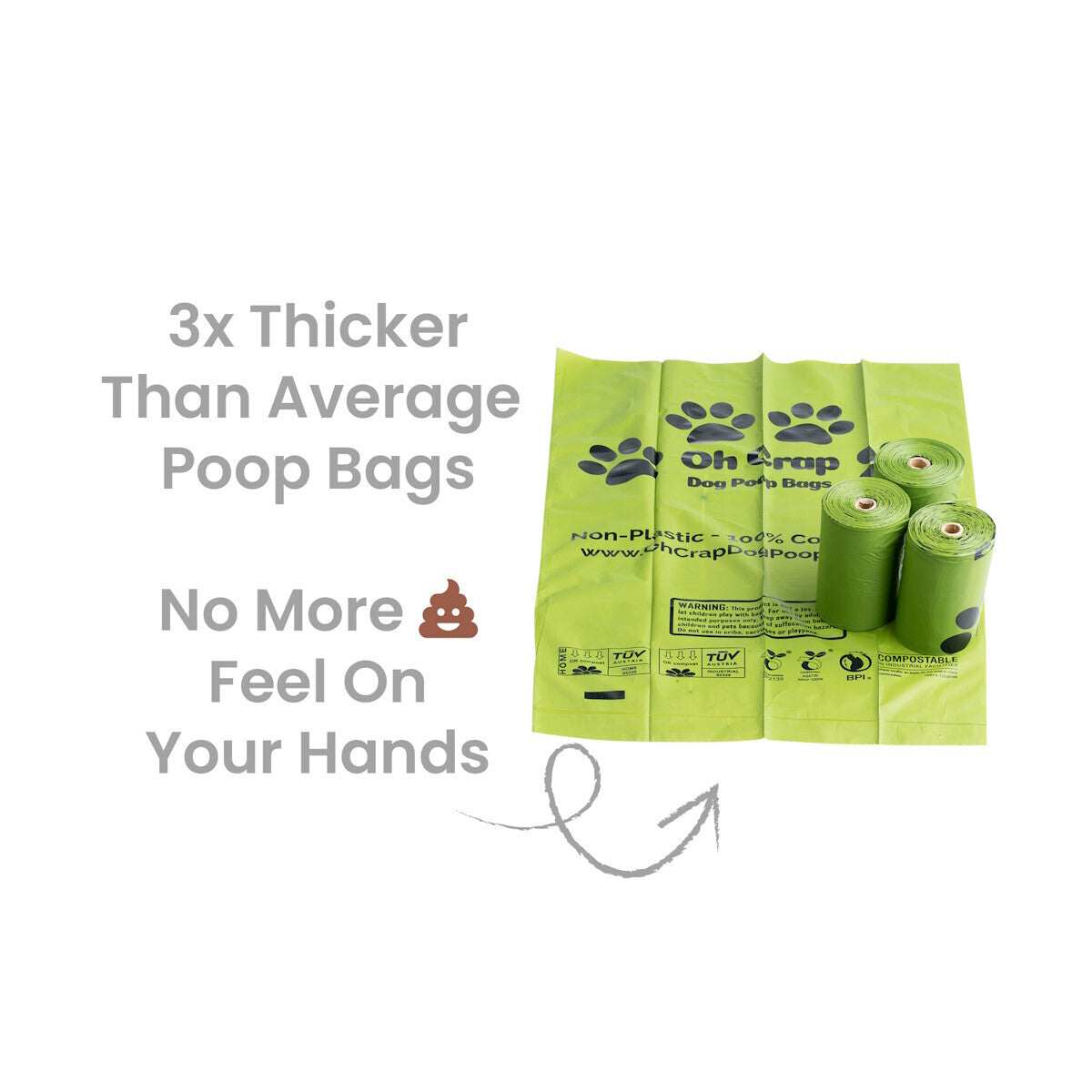 Oh Crap Compostable Dog Poop Bags - Retail Display box of 12 units