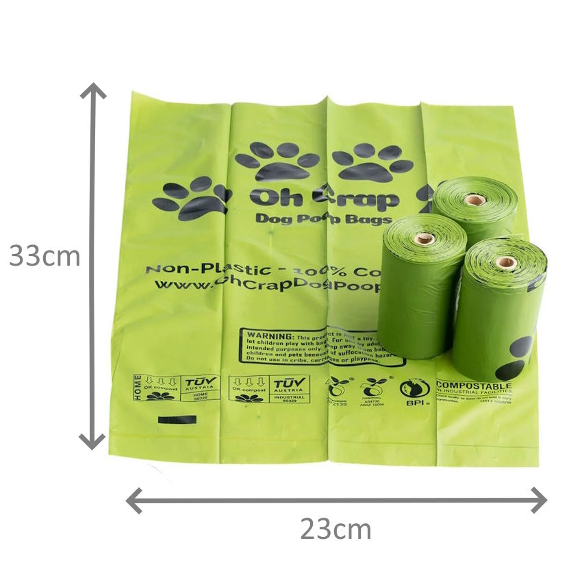 Oh Crap Compostable Dog Poop Bags - Retail Display box of 12 units