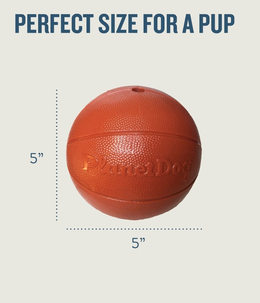 Planet Dog Durable Treat Dispensing & Fetch Dog Toy - Basketball