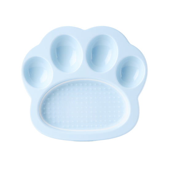 PAW 2-in-1 Slow Mini Slow Feeder & Lick Pad for Cats & Small Dogs - Blue