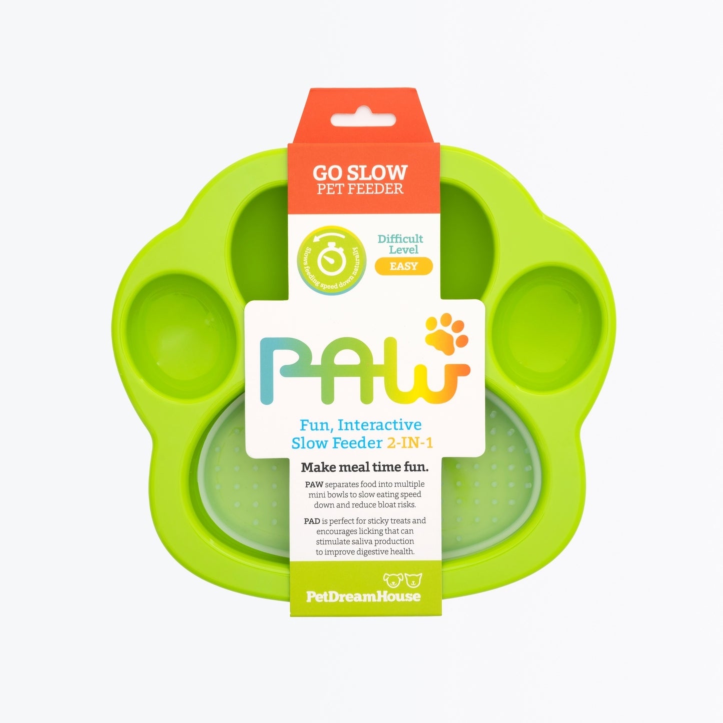 PAW 2-in-1 Slow Mini Slow Feeder & Lick Pad for Cats & Small Dogs - Baby Blue