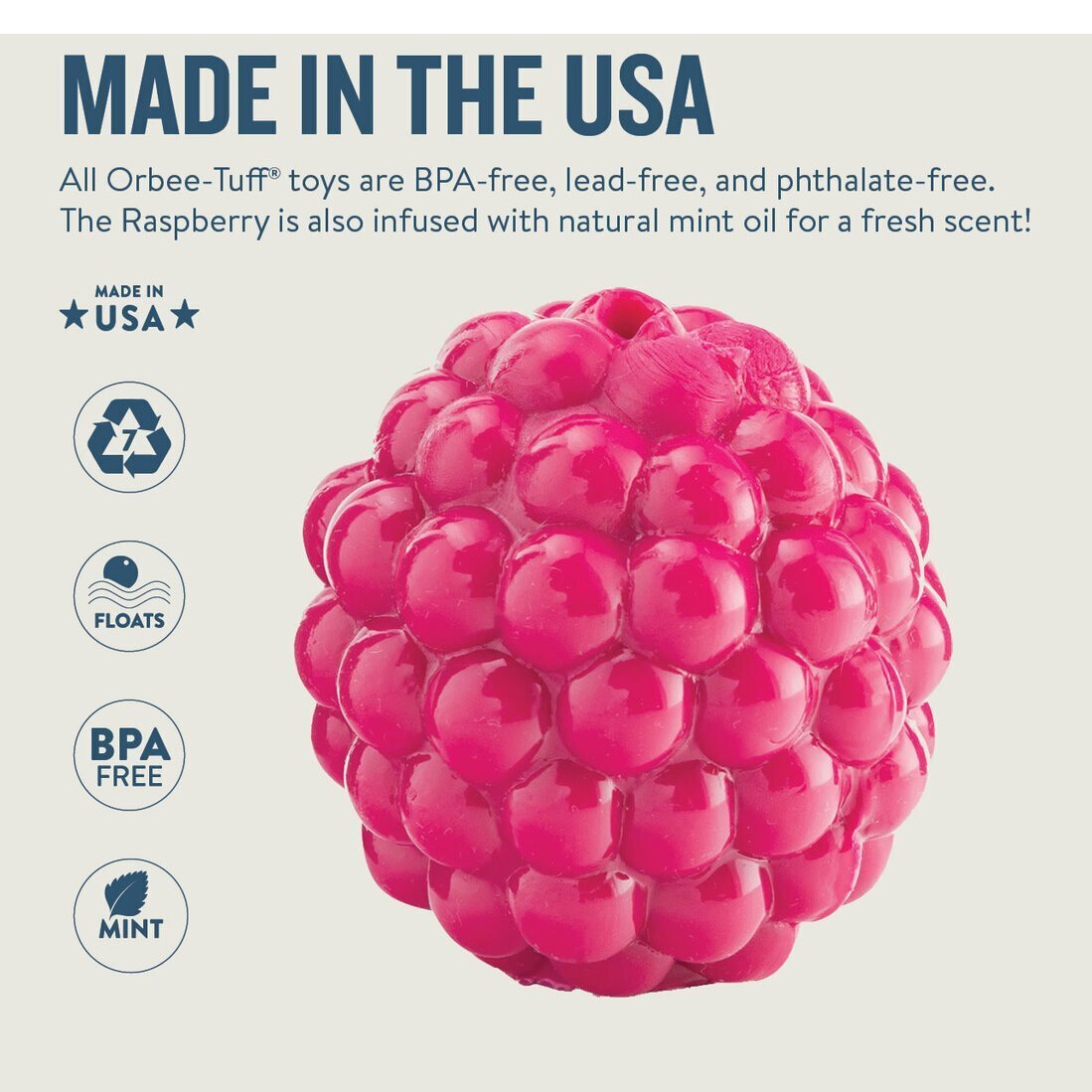 Planet Dog Orbee-Tuff Treat Dispensing Dog Toy - Raspberry