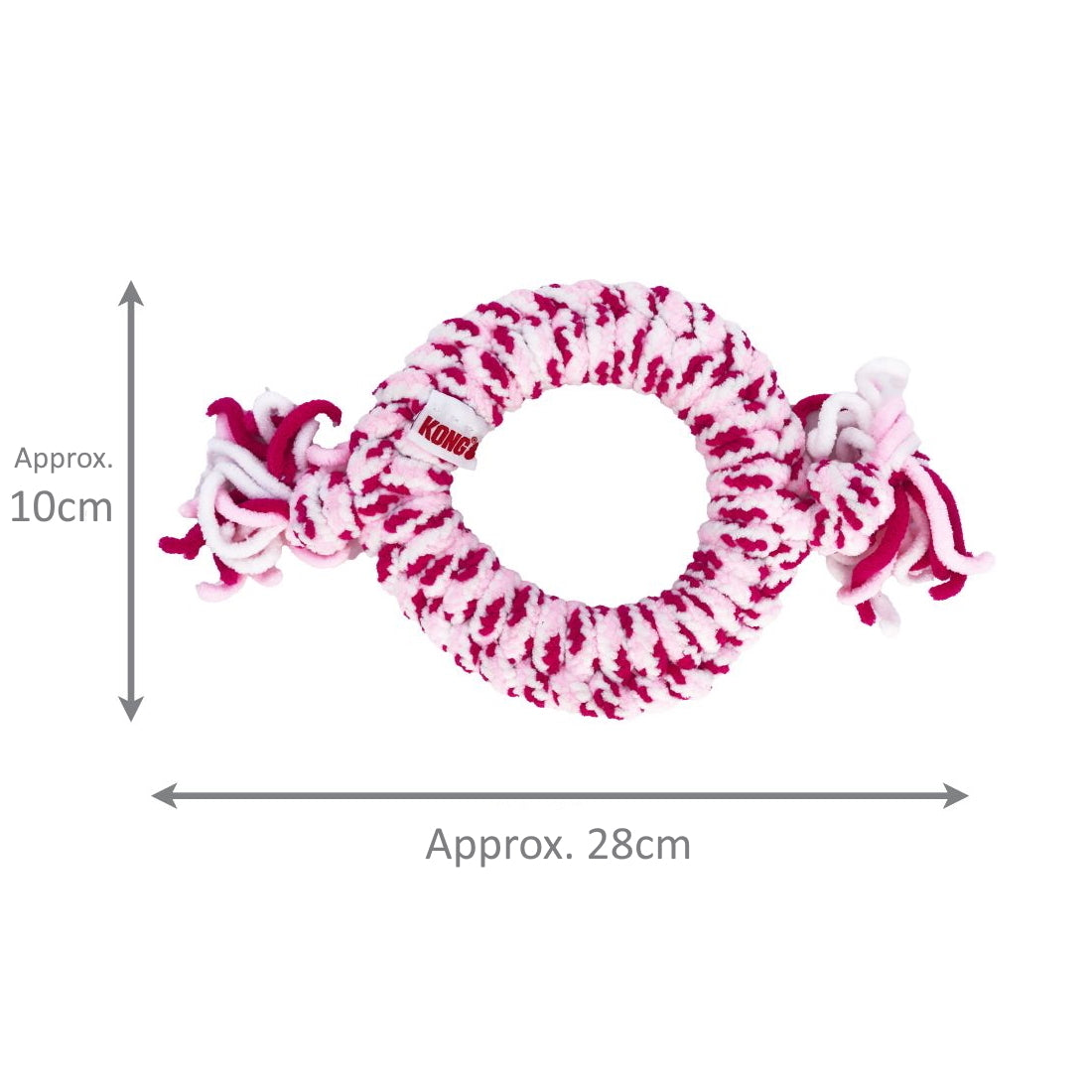 3 x KONG Rope Ring Fetch & Tug Dog Toy for Puppies - Assorted Colours