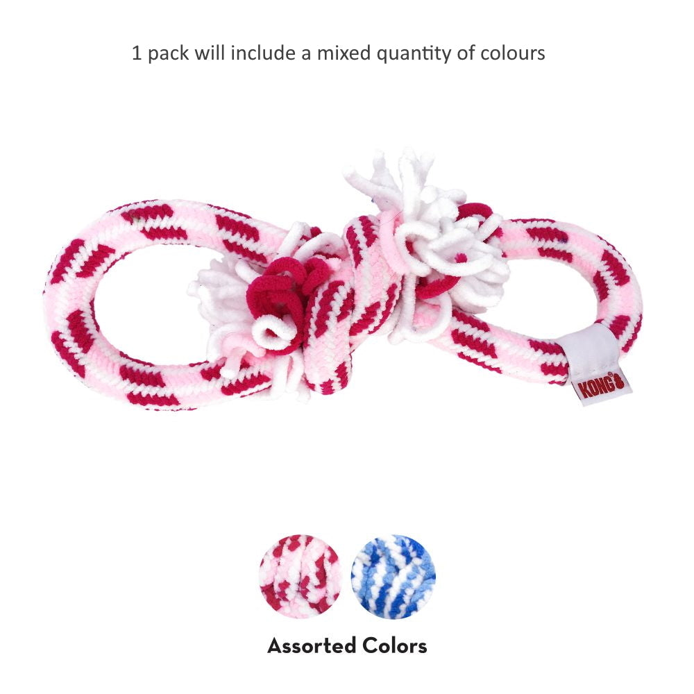 3 x KONG Rope Tug Fetch & Tug Dog Toy for Puppies - Assorted Colours