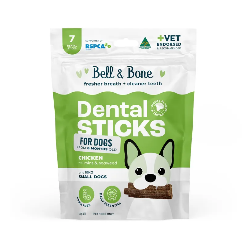 Bell & Bone Dog Dental Sticks Chicken Mint & Seaweed Small