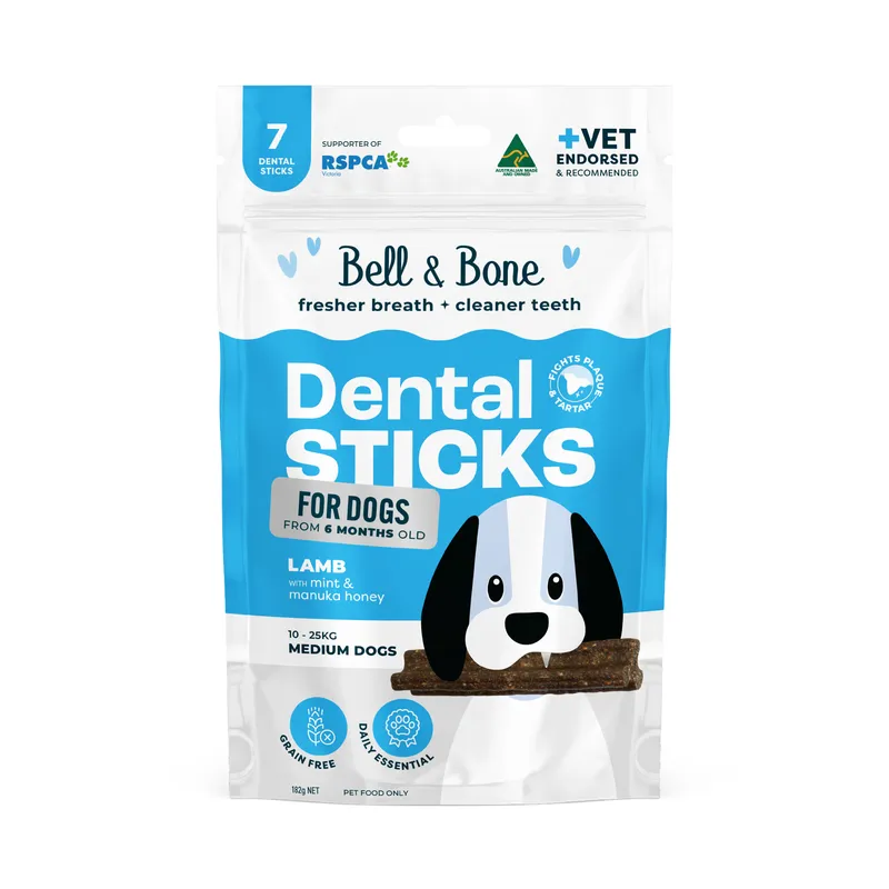 Bell & Bone Dog Dental Sticks Lamb Mint & Manuka Honey Medium