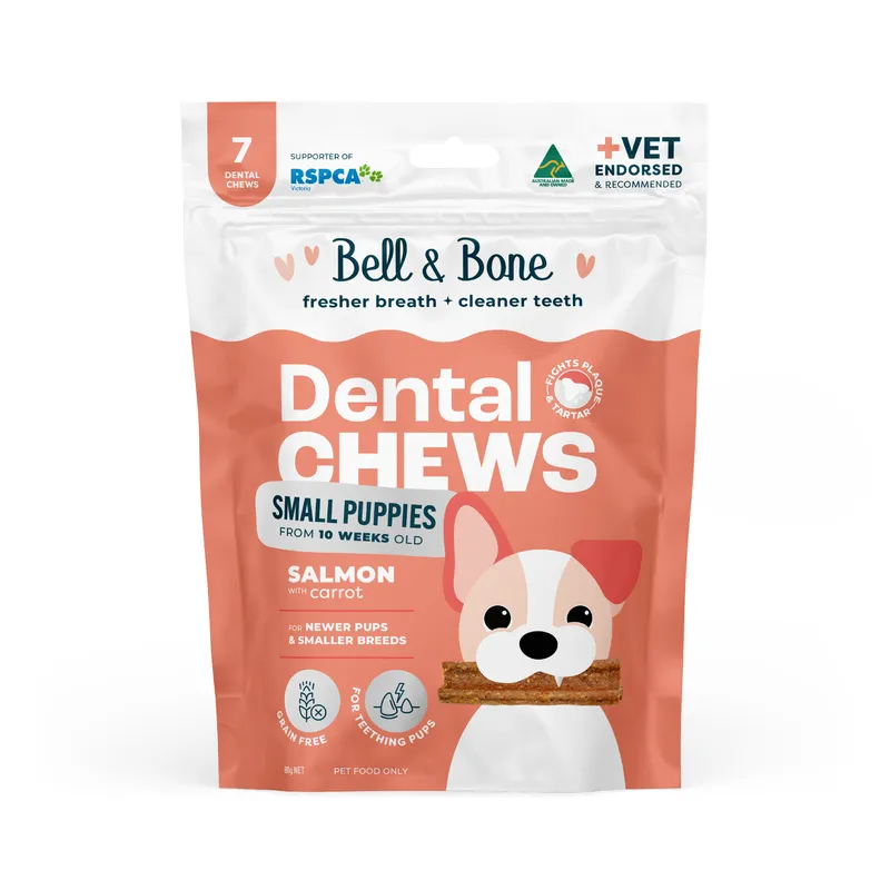 Bell & Bone Puppy Dental Chews Salmon & Carrot Small