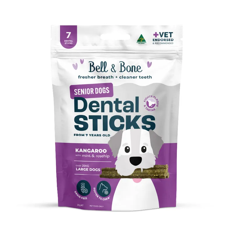 Bell & Bone Senior Dental Sticks Roo Mint Rosehip Large