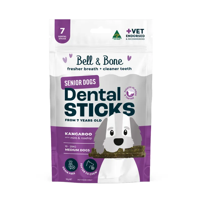 Bell & Bone Senior Dental Sticks Roo Mint Rosehip Medium