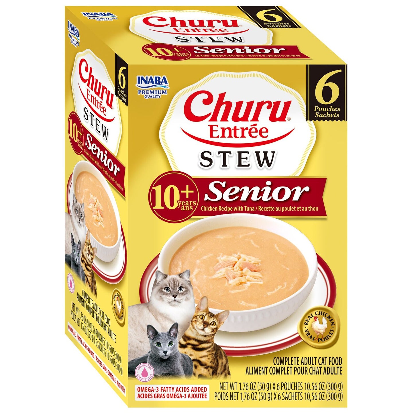 Inaba Cat Churu Entree Stew Chckn W Tuna Snr 10+ 6X50G