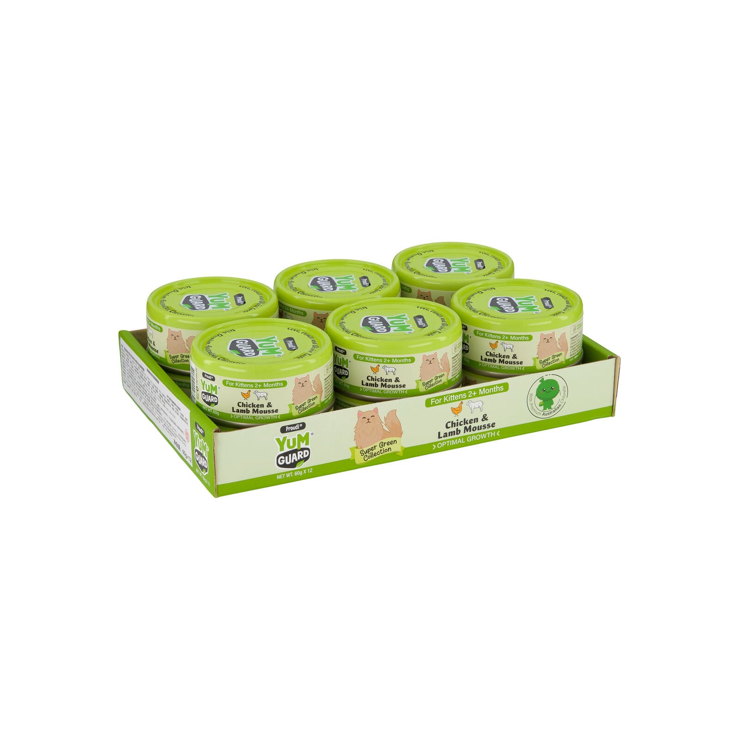 YUMGUARD OPTIMAL GROWTH CHICKEN + LAMB 12PK 60G (OM12)