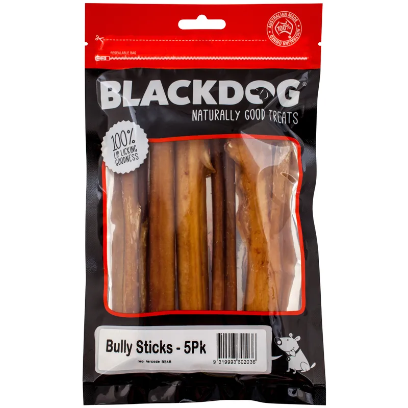 Black Dog Bully Sticks 5 Pack