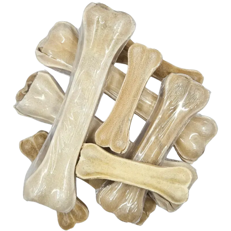Petrite Pressed Bone 10Pk Rawhide Natural 10.5"