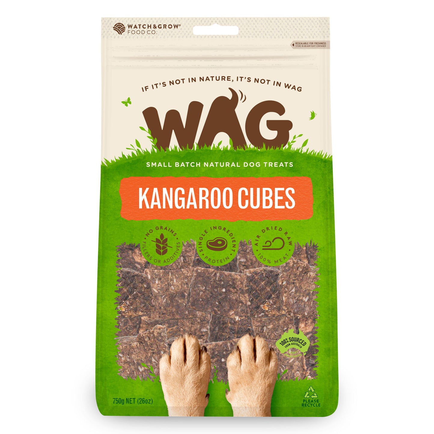 Wag Kangaroo Cubes 750G