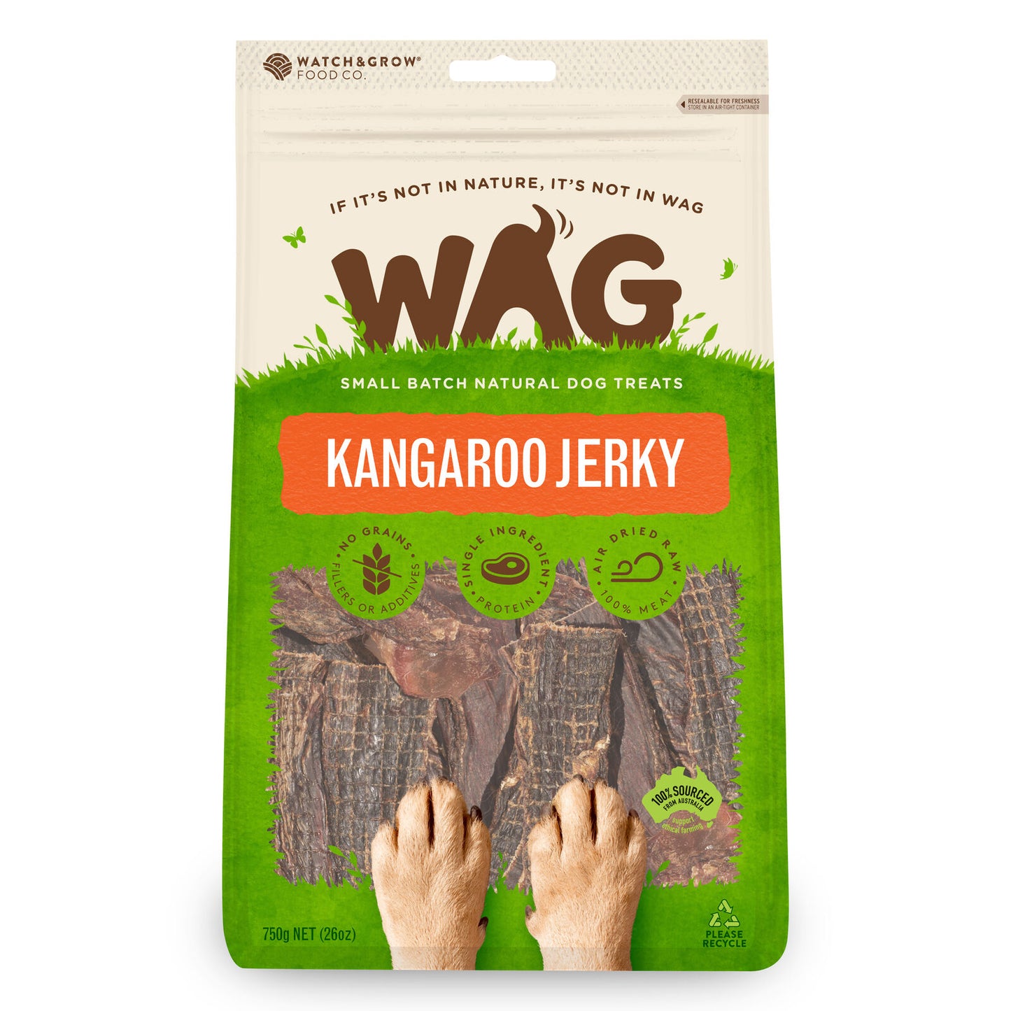 Wag Kangaroo Jerky 750G