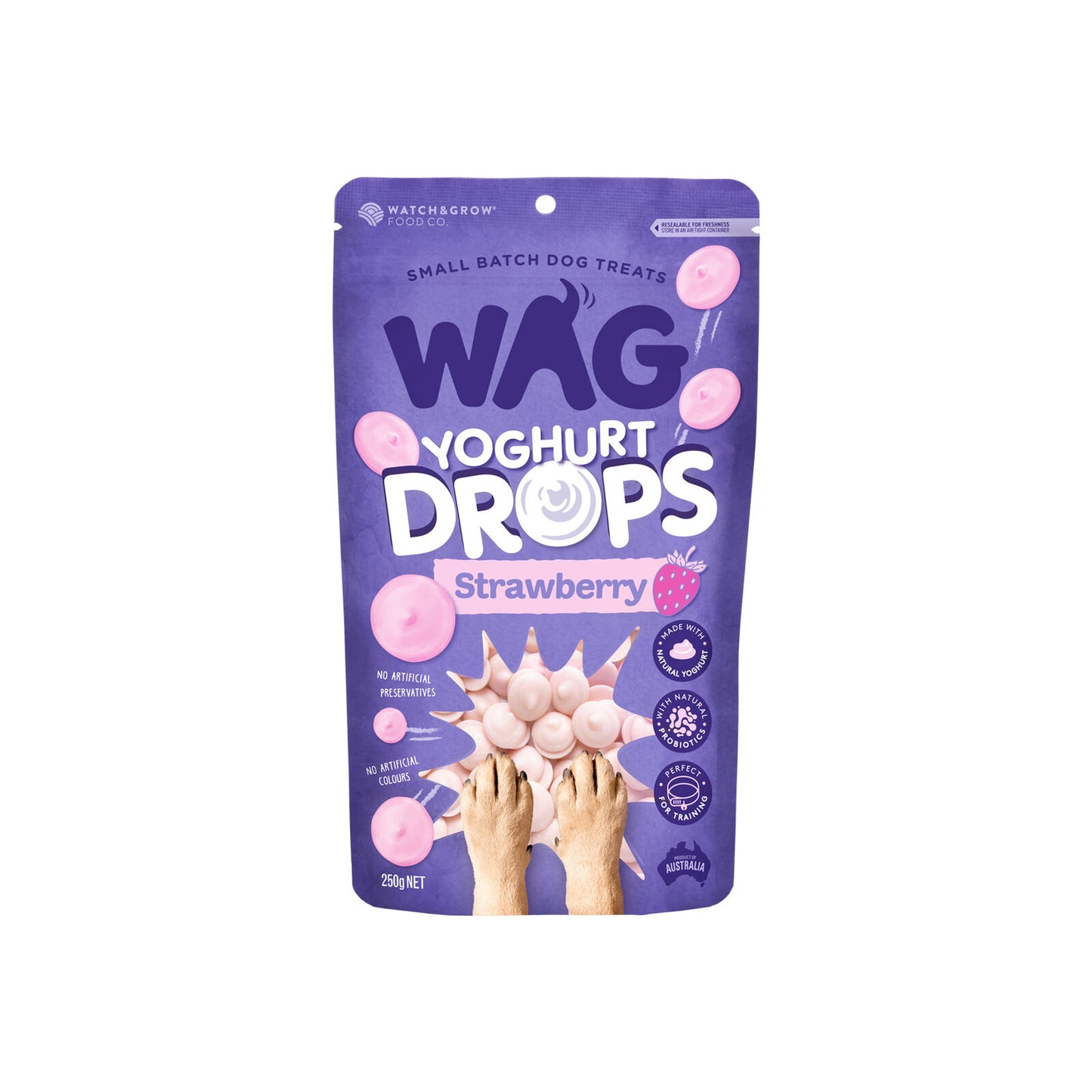 Wag Yoghurt Drops Strawberry Pouch