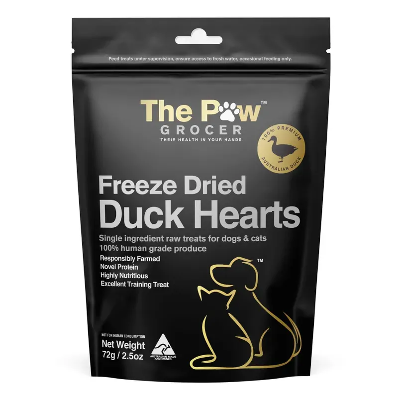 The Paw Grocer Black Label Freeze Dried Duck Heart 72G