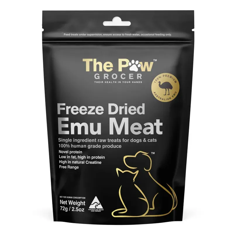 The Paw Grocer Black Label Freeze Dried Emu Meat 72G